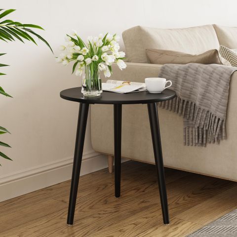 George Oliver Black Round Side Table, Black End Table For Small Spaces ... pertaining to From Classic to Contemporary Black Side Table Design Trends